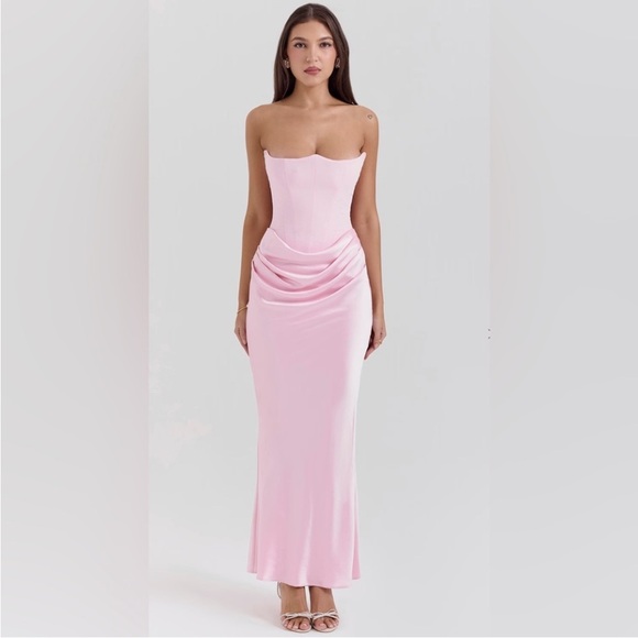 HOUSE OF CB S D-DD 'Persephone' Rose Shadow Strapless Corset Maxi NWOT - Picture 12 of 16